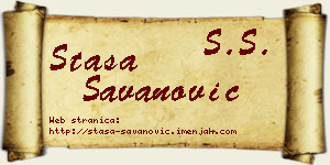 Staša Savanović vizit kartica